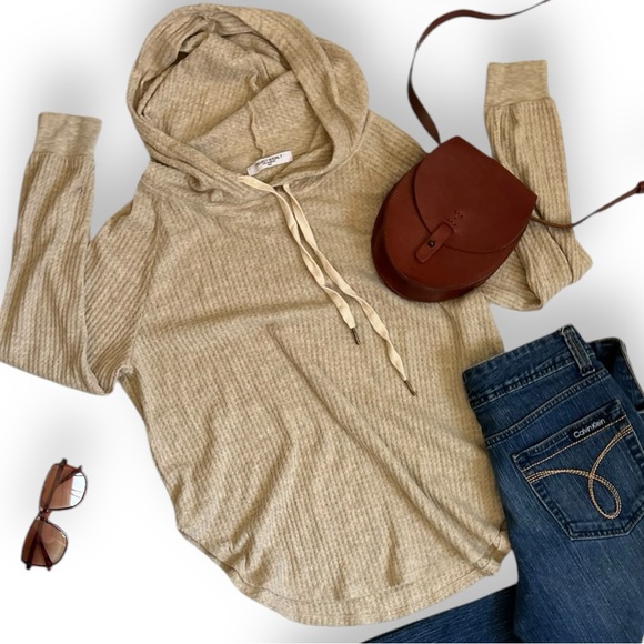 Soft Project Social T Sz M Waffle Knit Pullover Hoodie - Picture 12 of 12